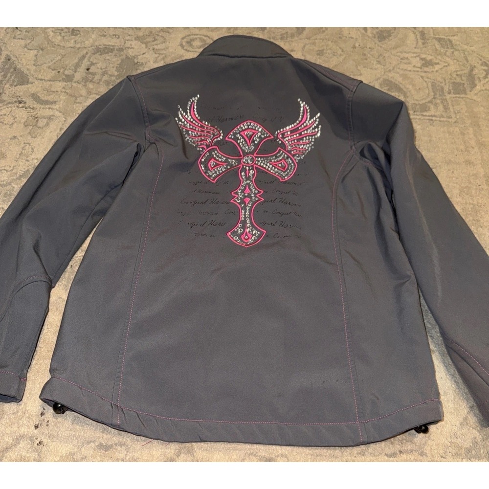 Cowgirl Hardware Jacket Youth Girls Sz XL X-large Gray Bling - Picture 5 of 7